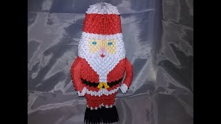модульное оригами красивый дед мороз (modular origami Santa Claus) на новый год мастер класс