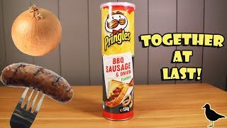 Pringles BBQ Sausage & Onion Flavour! Food Tasting Review | Birdew Reviews