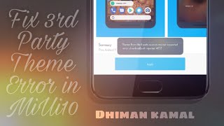 How to Fix 3rd Themes error in MiUi 10 Devices Without ROOT  | 3rd party themes on MiUi 10 ??