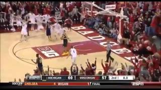 Ben Brust Buzzer Beater 3 Pointer To Send Michigan vs. Wisconsin Into OT (AMAZING!)