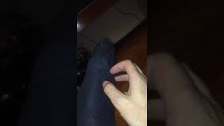 Shoes off and tickle feet sheer socks