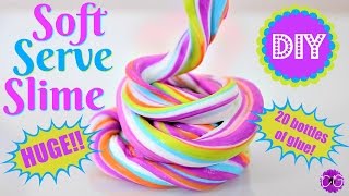DIY Soft Serve Slime - Huge Bubblegum Slime!