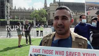UK: Protesters rally at Parliament Square in solidarity with Afghan people