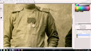 Photoshop обработка - Восстановление старого портрета.