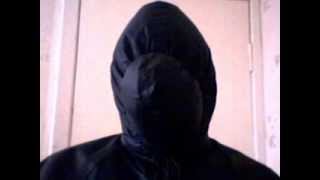 breathplay in black rainwear hood