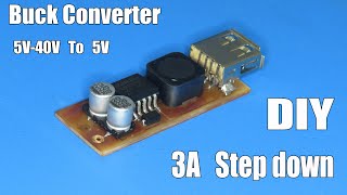 How to make 5V-40V to 5V regulated step down Converter | DIY Buck converter | Electronic project