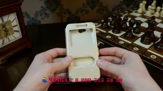 Чехол-книжка для HTC Desire 616 Dual sim бежевый с окошком для входящих и свайпом