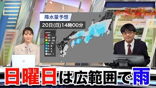 週末は西から天気下り坂　日曜日は広範囲で雨降る天気に