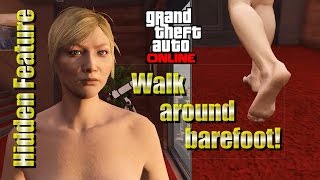 GTA 5 - Secret hidden feature - Go barefoot anywhere! + A quick naked Apartment tour
