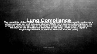 Medical vocabulary: What does Lung Compliance mean