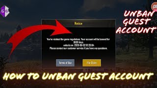How to unban guest account || Pubg mobile