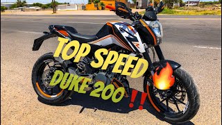 TOP SPEED KTM DUKE 200 !!!