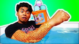 I Spent 24 Hours in 10,000 Bath Bombs Challenge!