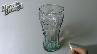 Drawing Time Lapse: Coca Cola Green Glass - hyperrealistic art