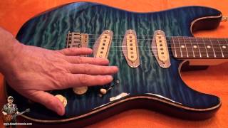 Close up Review of my Blue Fender Strat Custom Stratocaster made in 2012 Guitar: tonymckenzie.com