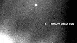 Falcon 9’s second stage on its way to the Moon