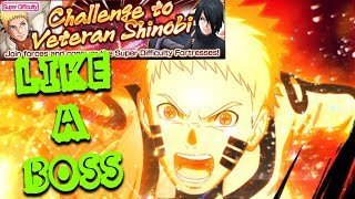 Perfect Team & Fastest Clear | Hokage Naruto in Veteran Challenge | Naruto x Boruto Ninja Voltage