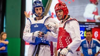 Radik Isaev (AZE) vs Yury Kirichenko (RUS). European Taekwondo Championships Kazan-2018