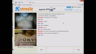 Desperate guy wore mom's  bra to chat with a lesbian  girl on omegle webcam