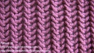(Herringbone Stitch) - Free Knitting Patterns - Stitch 20