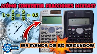 ???? ¿Cómo convertir fracciones mixtas en la calculadora ? | Fracciones de tres a dos números | Shorts