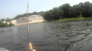 Smallmouth fishing from a Mokai kayak