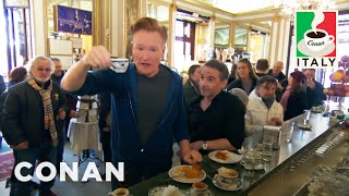 Jordan Schlansky Lectures Conan About Coffee In Naples  - CONAN on TBS