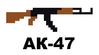 Как нарисовать автомат Калашникова по клеточкам. Kalashnikov rifle pixel art