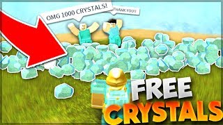 GIVING AWAY FREE CRYSTALS AND ARMOR TO NOOBS | ROBLOX: Booga Booga