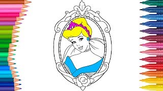 Aschenputtel Ausmalbilder Färbung | Cinderella Malbuch | Kleine Hände Malbuch