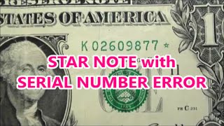 $1 STAR NOTE ERROR BILL bank strap hunting REVEALS UNIQUE NOTE