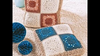 Квадратный мотив крючком для подушки + итоги конкурса