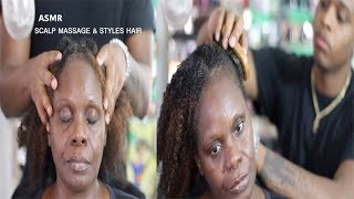 Scalp Massage ASMR Son Styles Mom's Hair For The First Time