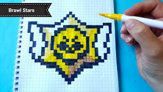 Как Рисовать Значок Brawl stars по Клеточкам/Brawl Stars pixel art