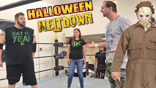 WWE star James Ellsworth vs Heel Wife vs Grim for Intergender Championship - Halloween Appears
