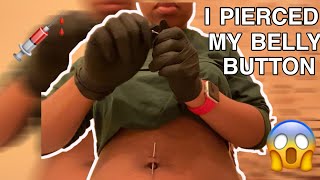 PIERCING MY BELLY BUTTON AT HOME|| MARTI TV