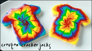 Rainbow Tie-Dye T-Shirt Sugar Cookies!! - How to Make Tie Dye Cookies