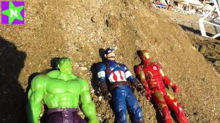 Халк. Халк против песчаной бури . Мультик игрушки супергерои Hulk, Spiderman, Aironman