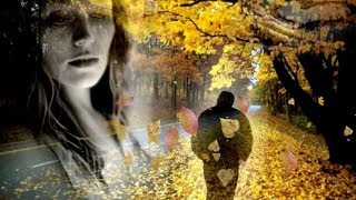 Футаж. Осень. Девушка смотрит вслед мужчине.