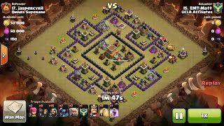 Clash of Clans TH8 vs TH8 Golem, Wizard & Pekka (GoWiPe) Clan War 3 Star Attack