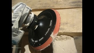 Шлифование дерева болгаркой (УШМ) с использованием опорной тарелки с шлифовальным кругом