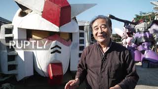 Get the Gundam look! Japanese barber builds huge statues of famous anime characters