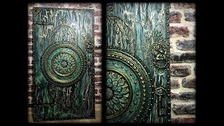 AKRİLİK TUTKAL ÇATLATMA ANTİK AHŞAP KAPI TABLO / ACRYLIC GLUE CRACKLE ANTİQUE WOOD DOOR WALL DECOR