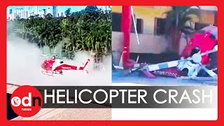 Shocking Moment Rescue Helicopter Crashes Into Building