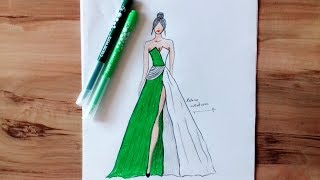 How to Draw Evening Dress