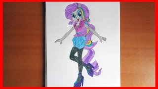 How to draw Rarity, My Little Pony Equestria Girls Rainbow Rocks