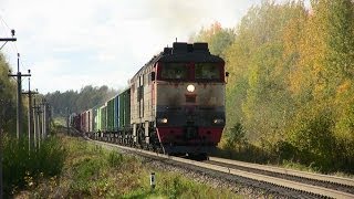 Тепловоз 2ТЭ116-1367 на перегоне Таудеяни-Цирма / Russian 2TE116-1367 between Taudejani and Cirma