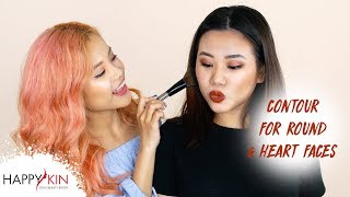 Hướng Dẫn Cách Tạo Khối Thu Nhỏ Khuôn Mặt Tròn & Mặt Trái Tim ft. Ashley Van | Happy Skin