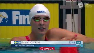 Sarah Sjostrom  Record 100m mariposa Copa Mundial FINA Kazan 2018