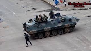 Zimbabwe National Army tanks in Harare